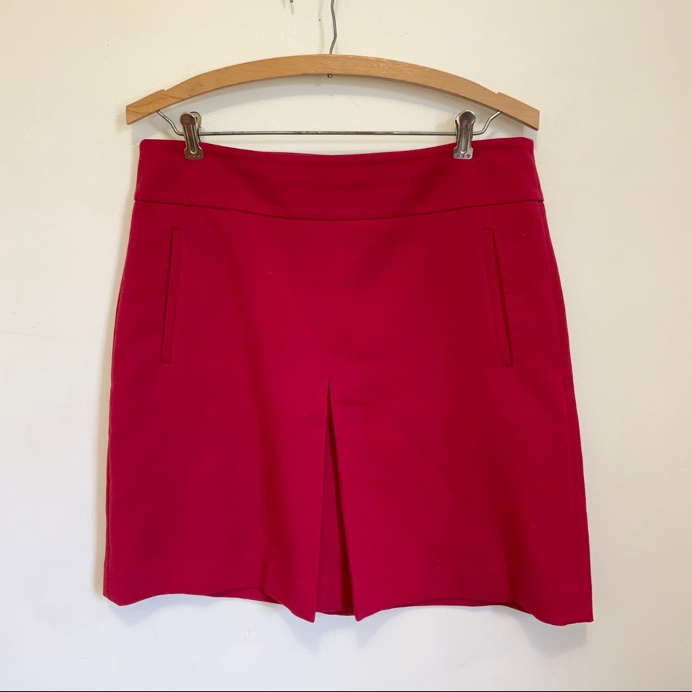 Ann Taylor Loft Split Front Red Pencil Skirt